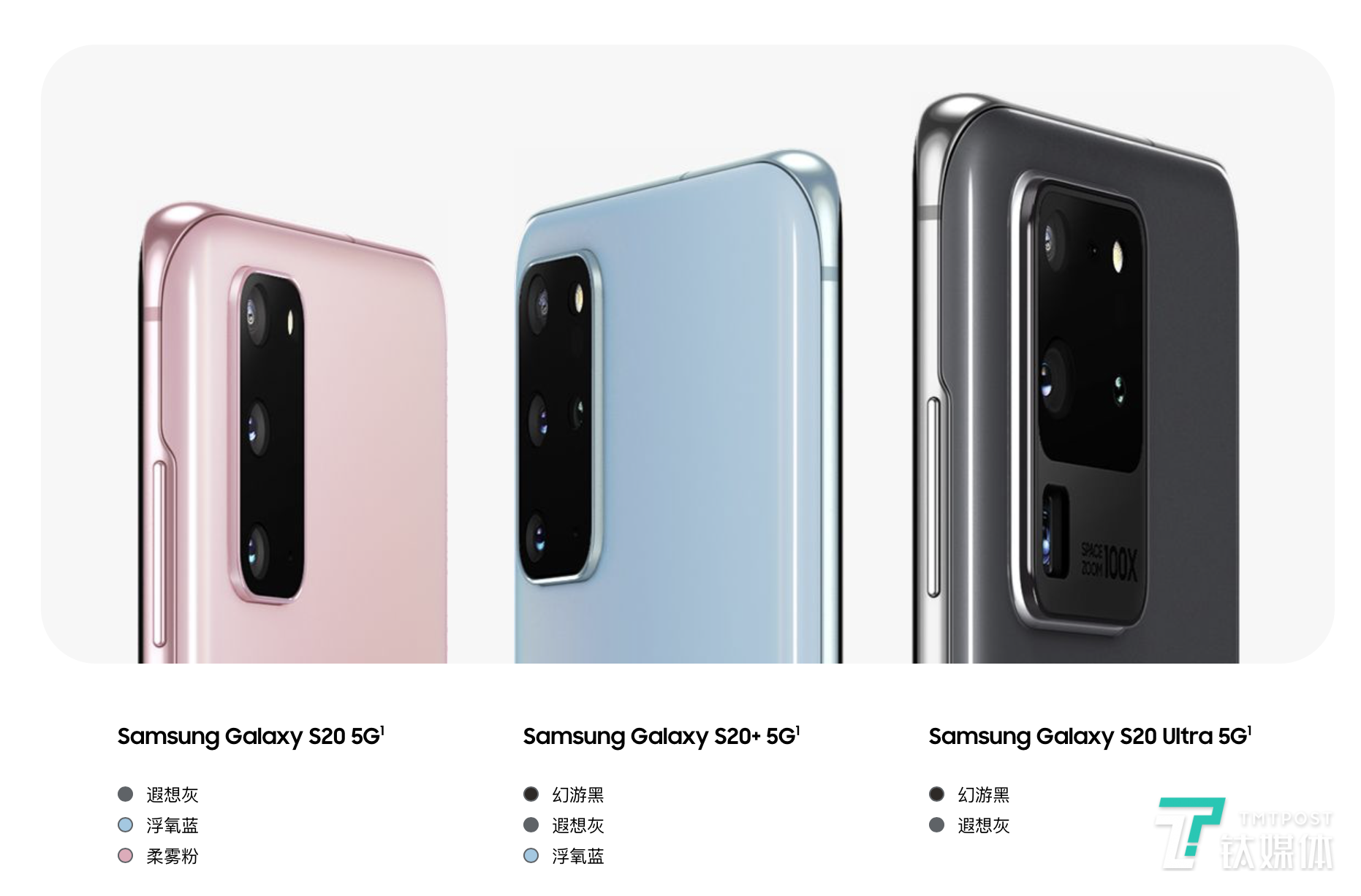 Galaxy S20系列手机配色一览